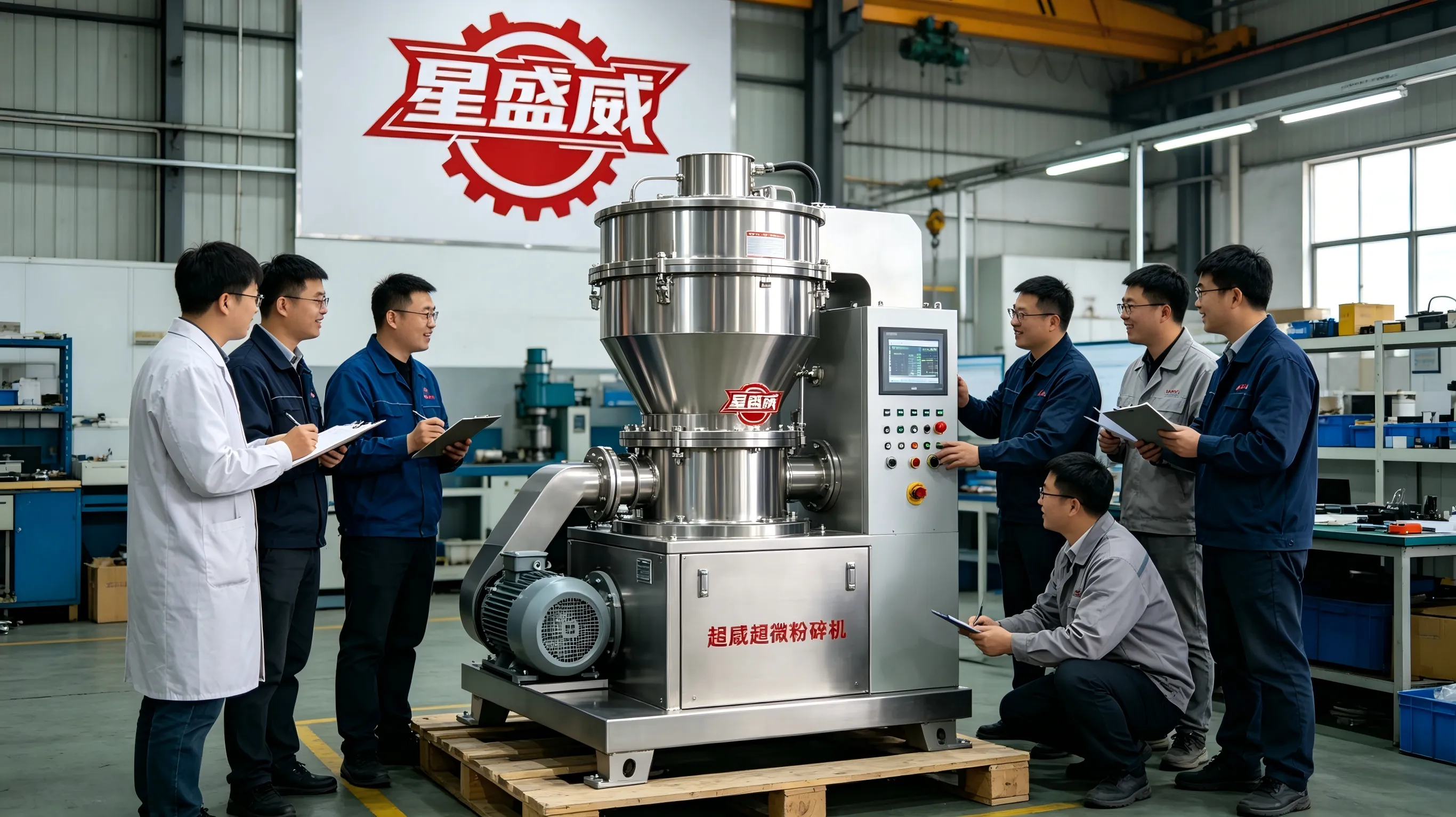 A group of buyers from multiple regions in Jiangsu, Shandong, and Hebei visited the Xingshengwei Machinery Factory to conduct on-site testing and finalize the procurement plan for the Ultra Pulverizer