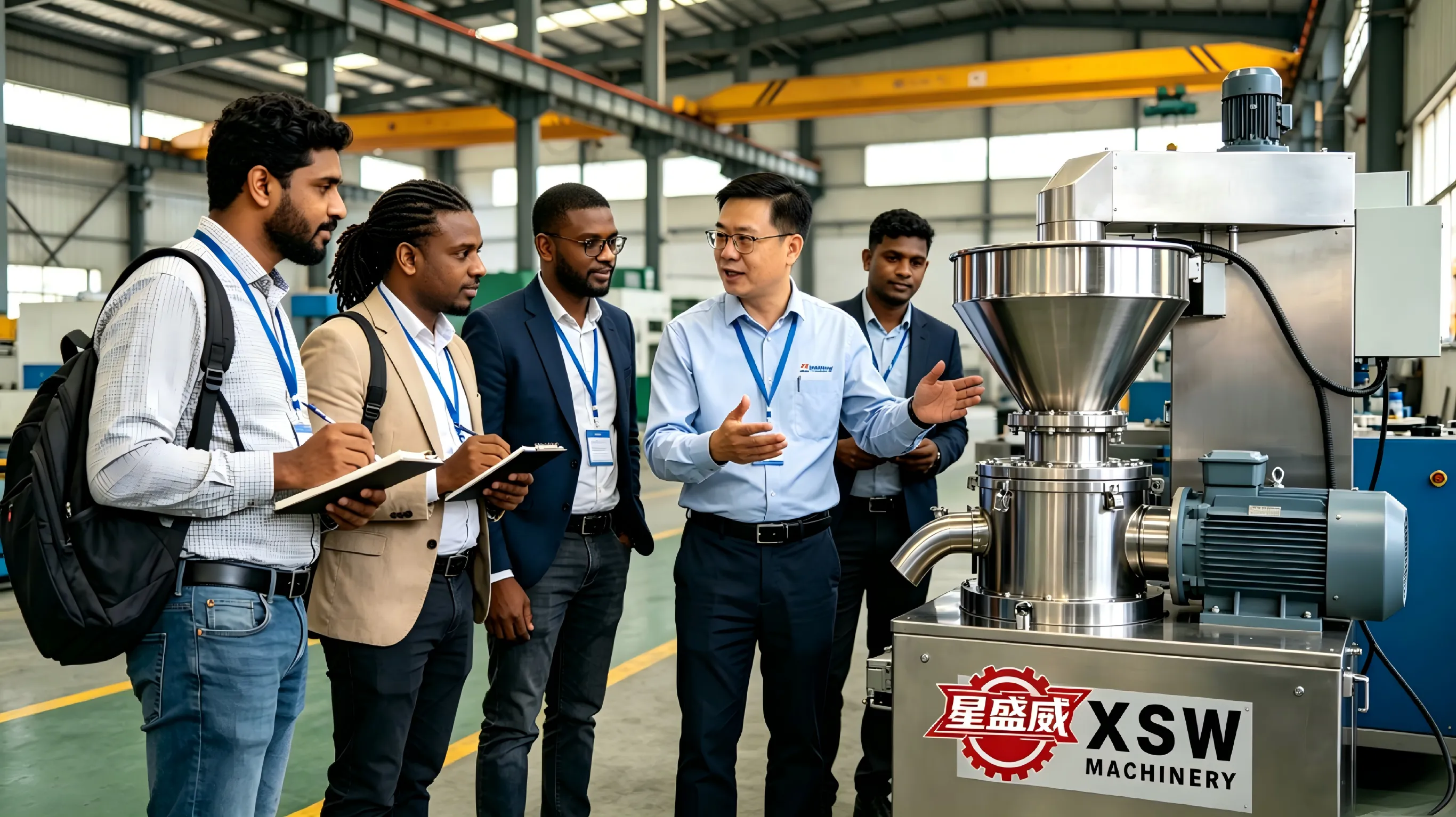 Overseas Agent Team Came to Xingshengwei Machinery Factory for Field Inspection and Business Communication